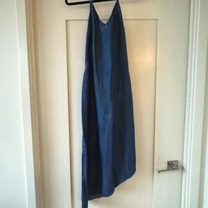 TOPSHOP DENIM HALTER DRESS